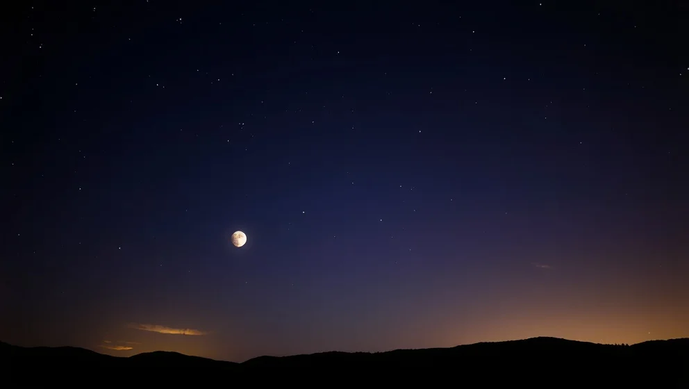 Två planeter nära varandra i himlen