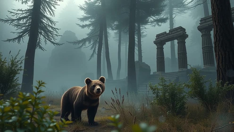 Leia och björndjuren i skogen