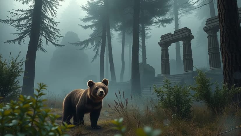 Leia och björndjuren i skogen